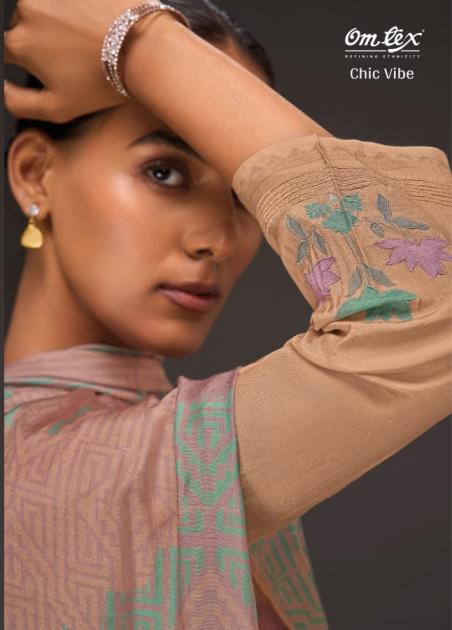 chic vibe by omtex canvas satin hit design unstitch 3pcs dress