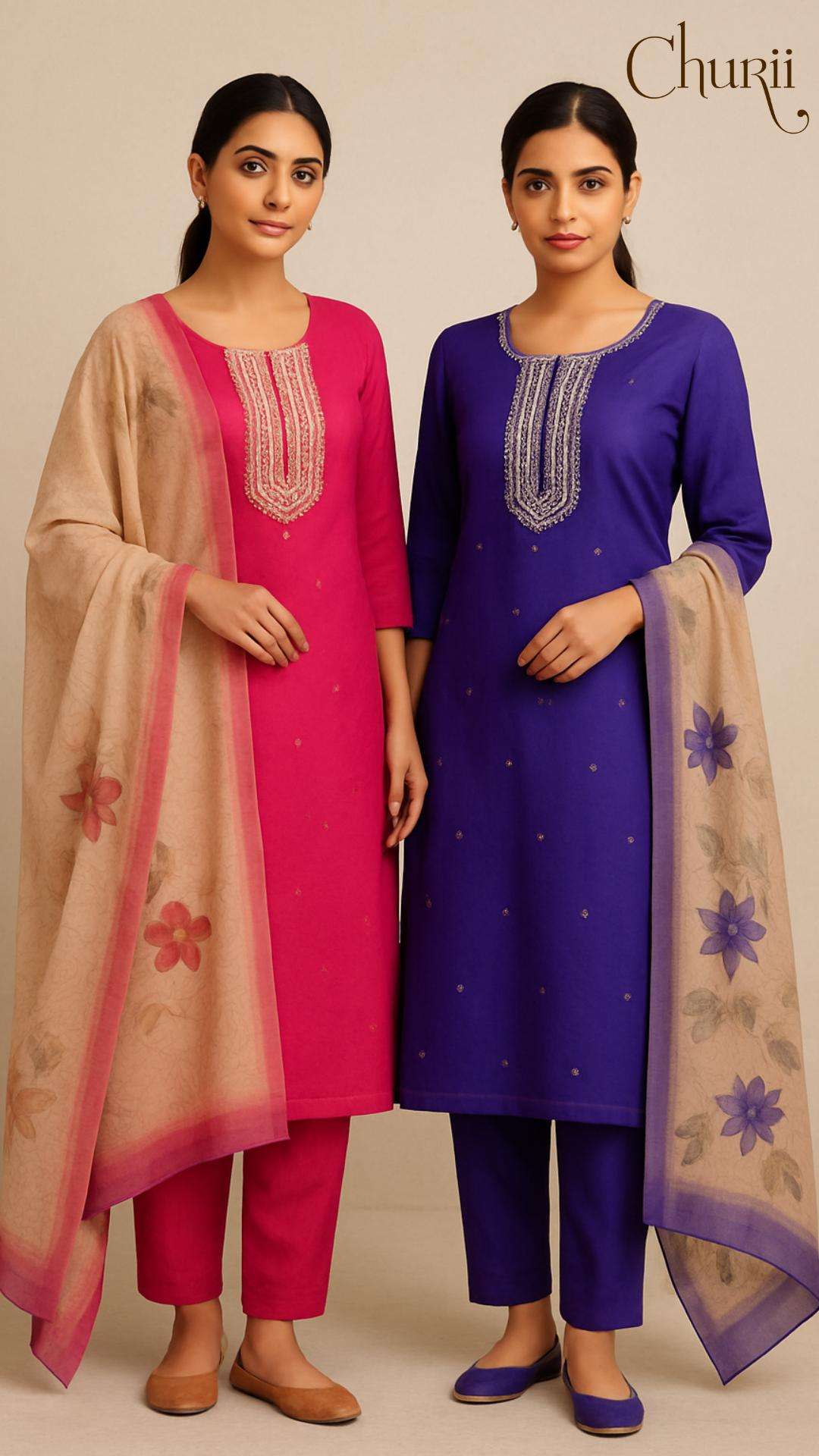 churii presents leher german roman classic look full stitch suit for womens 