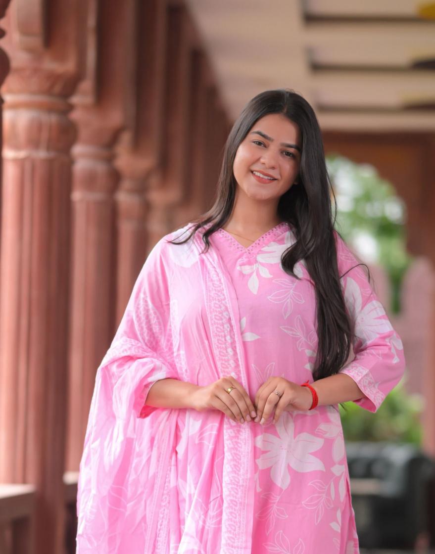 cotton 3pcs set work hit design fully stitch combo salwar kameez 