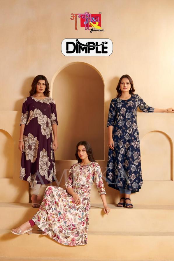dimple by ambika rayon readymade attractive combo kurti online  