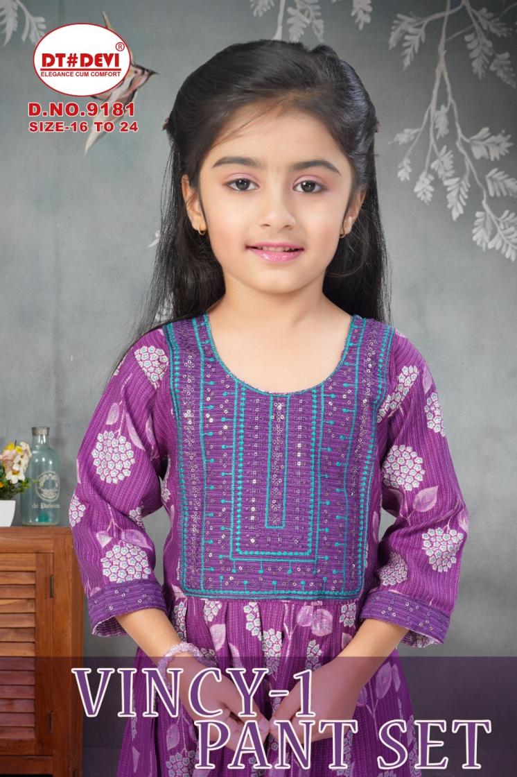 dt devi vincy vol 1 pant set 9181 vetican readymade combo kids 3pcs dress 