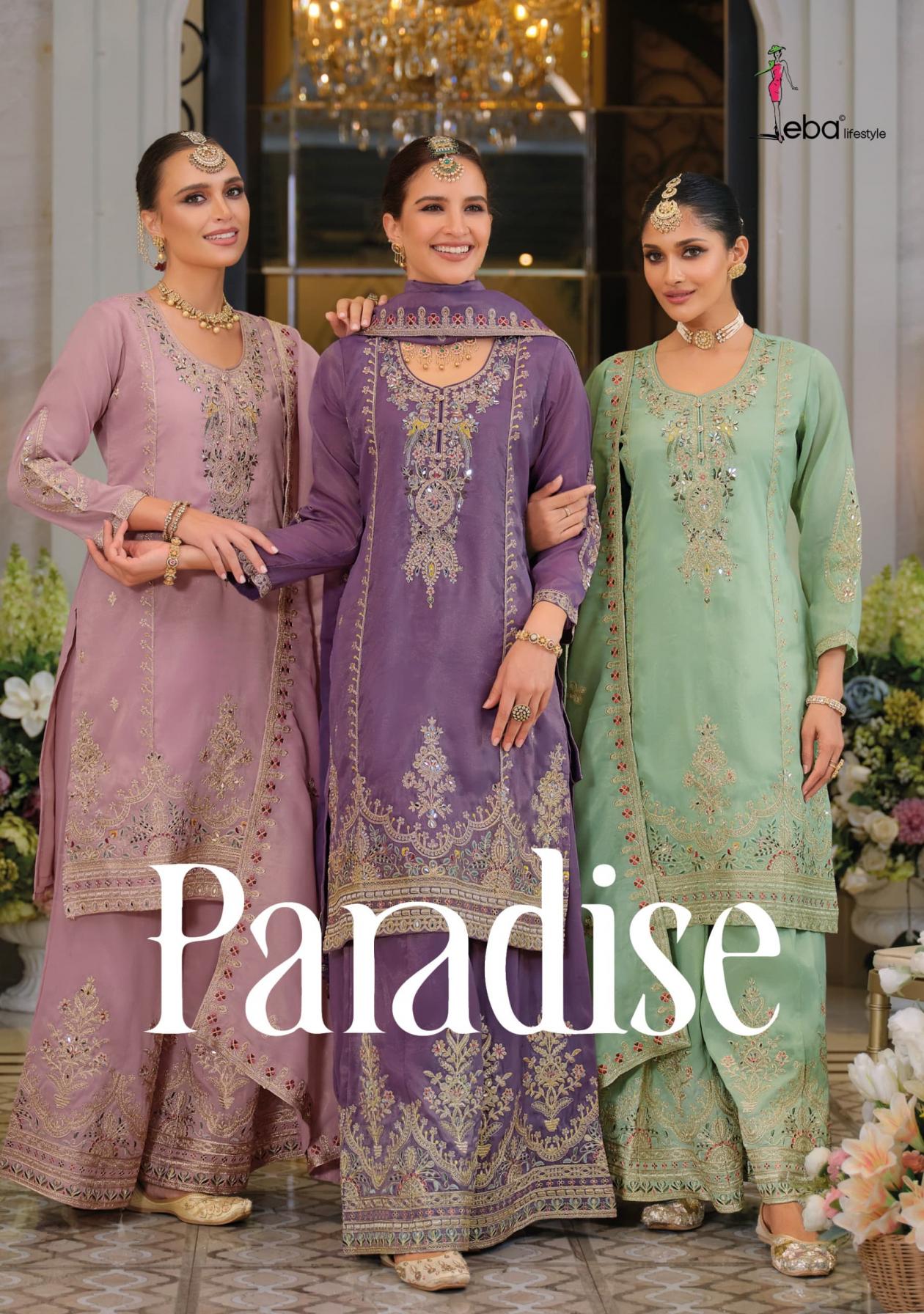 eba lifestyle paradise simar readymade exclusive plazzo style 3pcs dress  