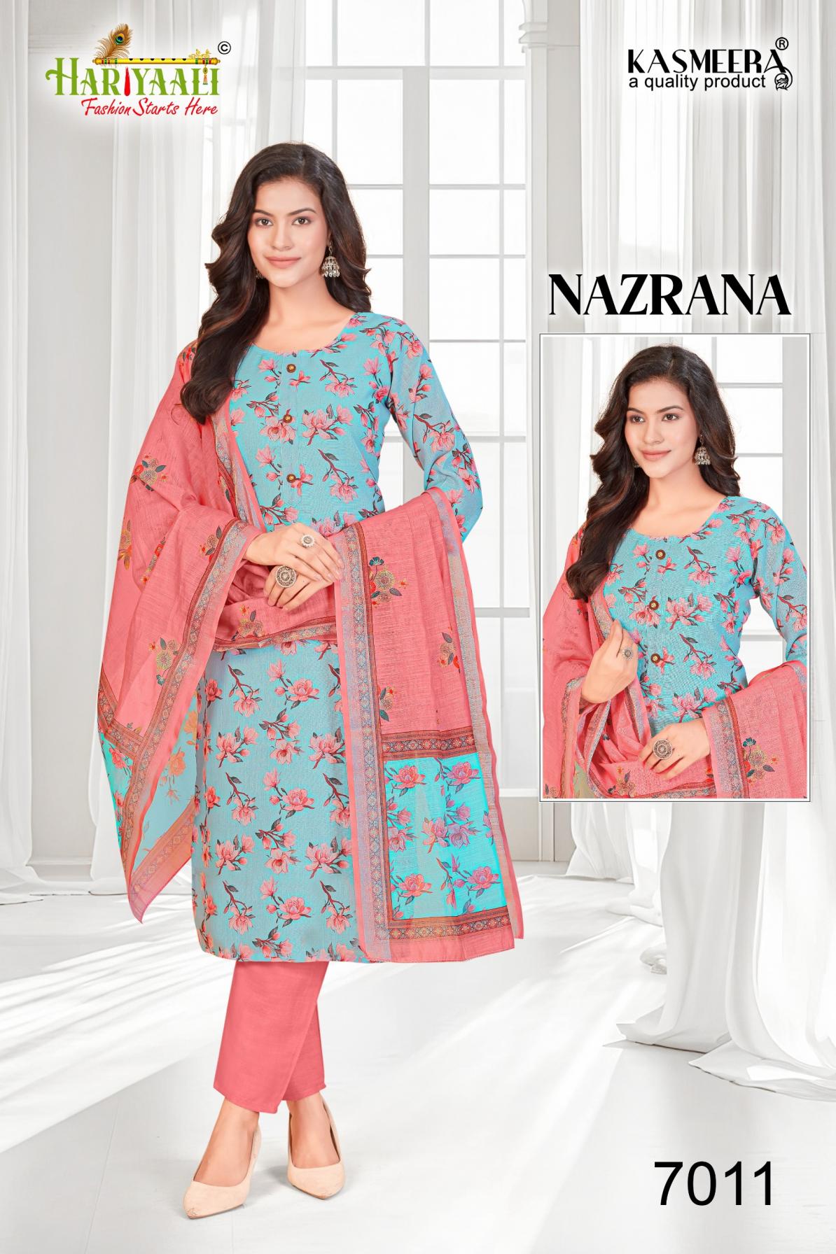 hariyaali nazrana vol 7 linen fully stitch combo set suit for womens 