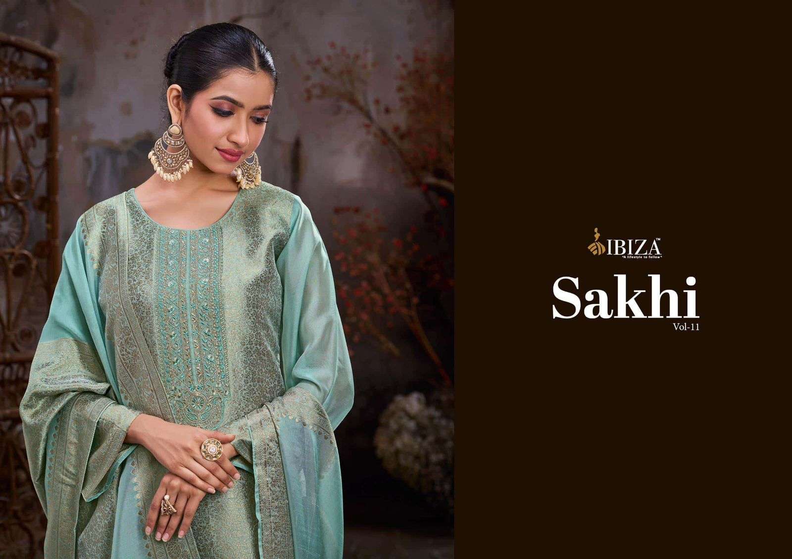 ibiza sakhi vol 11 banglory silk jacquard pretty look dress material