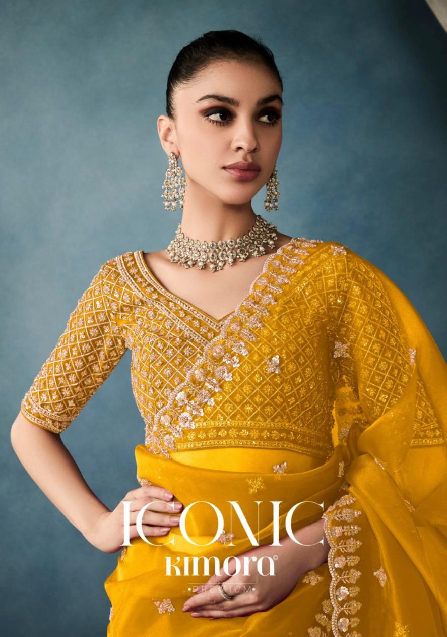 iconic 5421 by kimora net organza designer womens indian sarees 