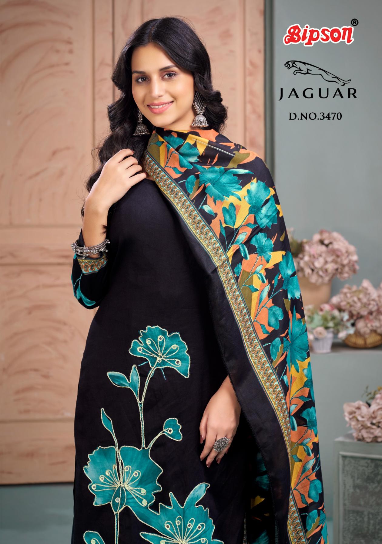 jaguar 3470 by bipson print pvt plt 3pcs printed floral unstitch dress