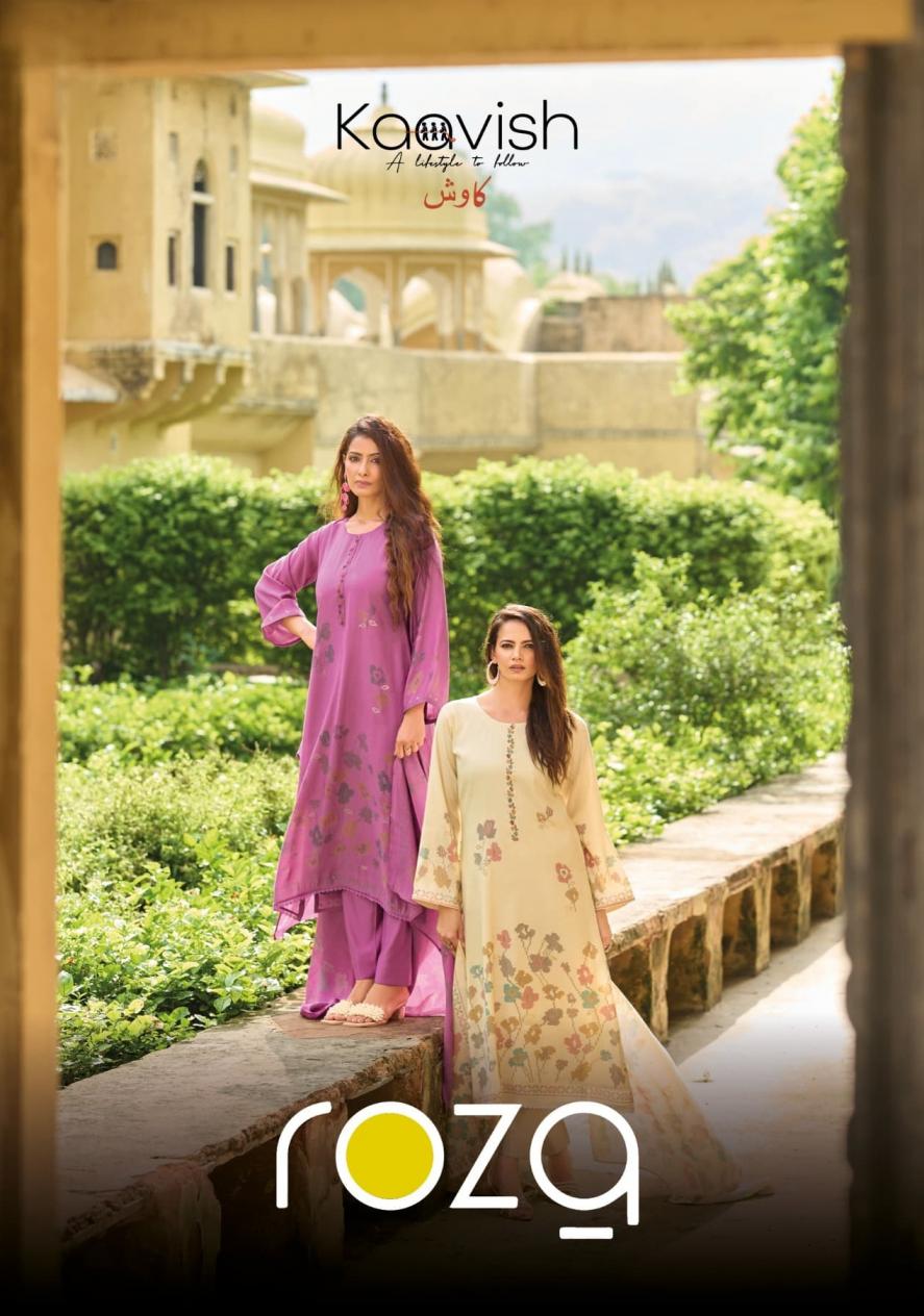 kaavish roza muslin silk gorgeous look unstitch suits 