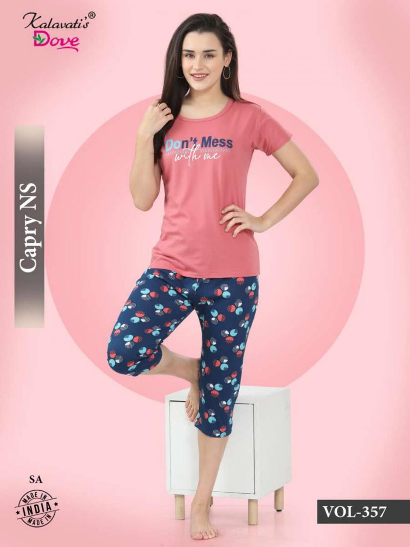 kalavatis dove vol 357 cotton hosiery fully stitch combo night suit for girls 