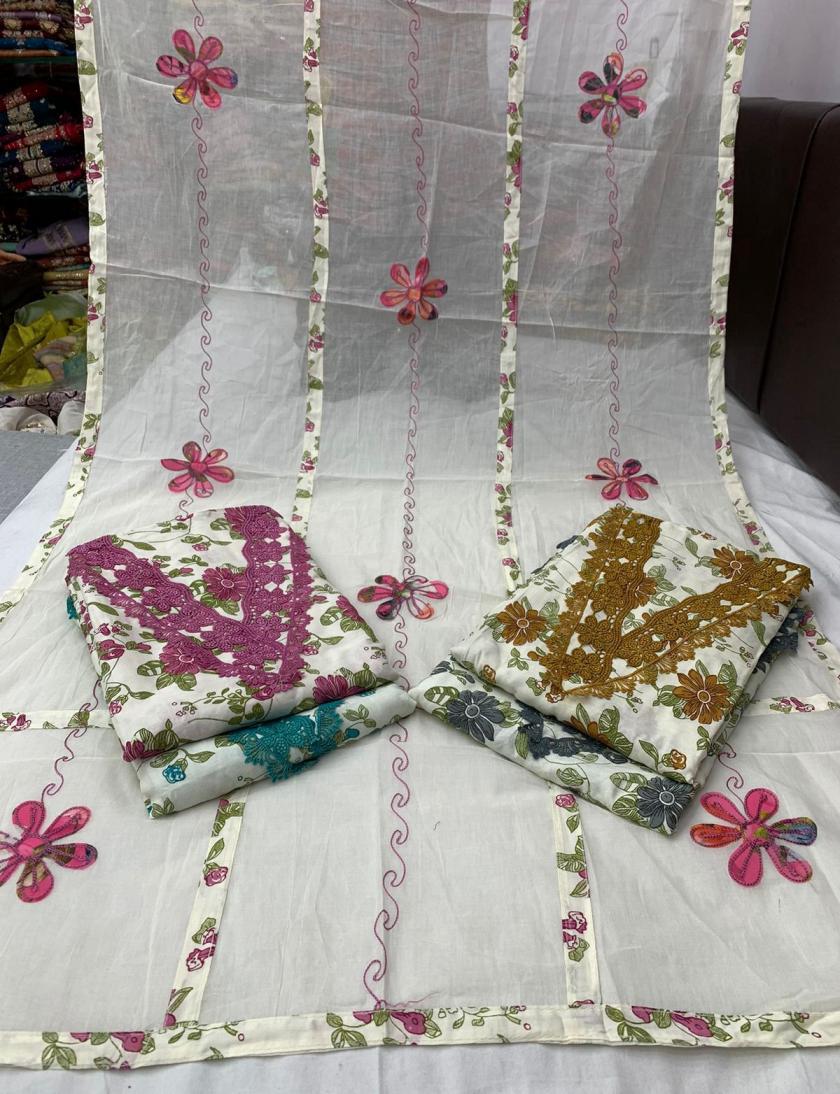 kanika cotton pretty look stylish dress materials  