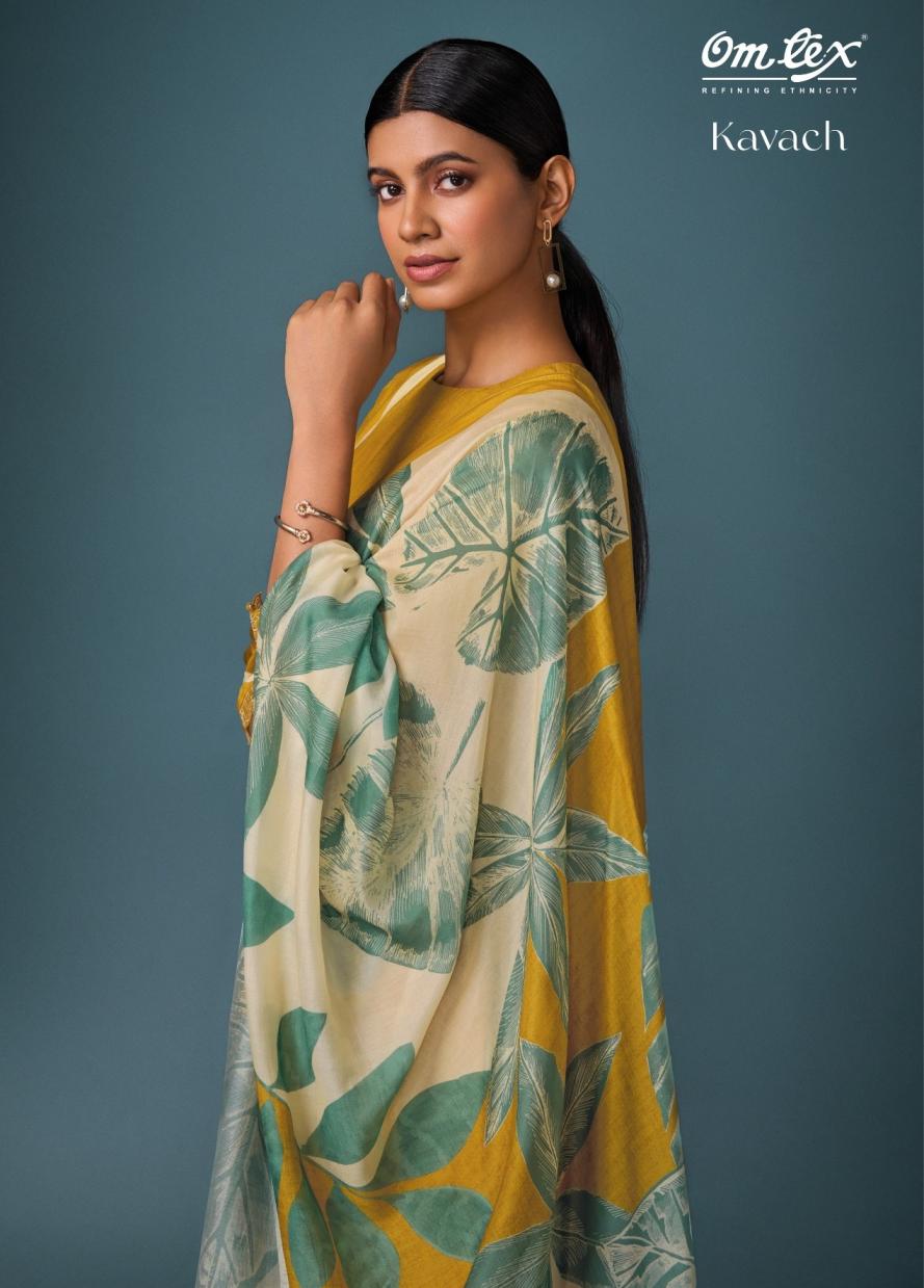 kavach by omtex pakiza silk elegance fancy unstitch 3pcs dress