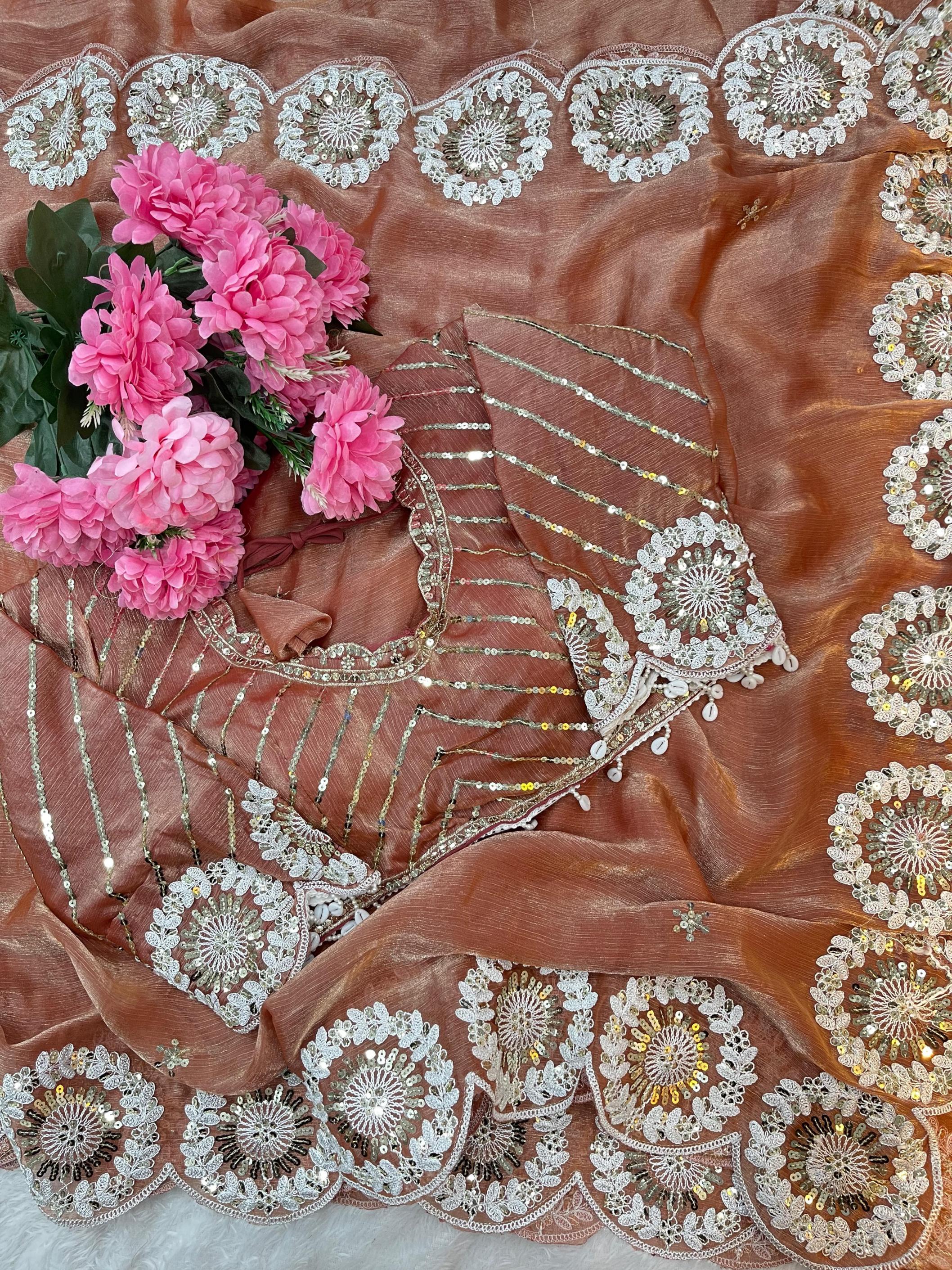 kc 157 fendy chiffon embroidery traditional sarees perfect for festivals