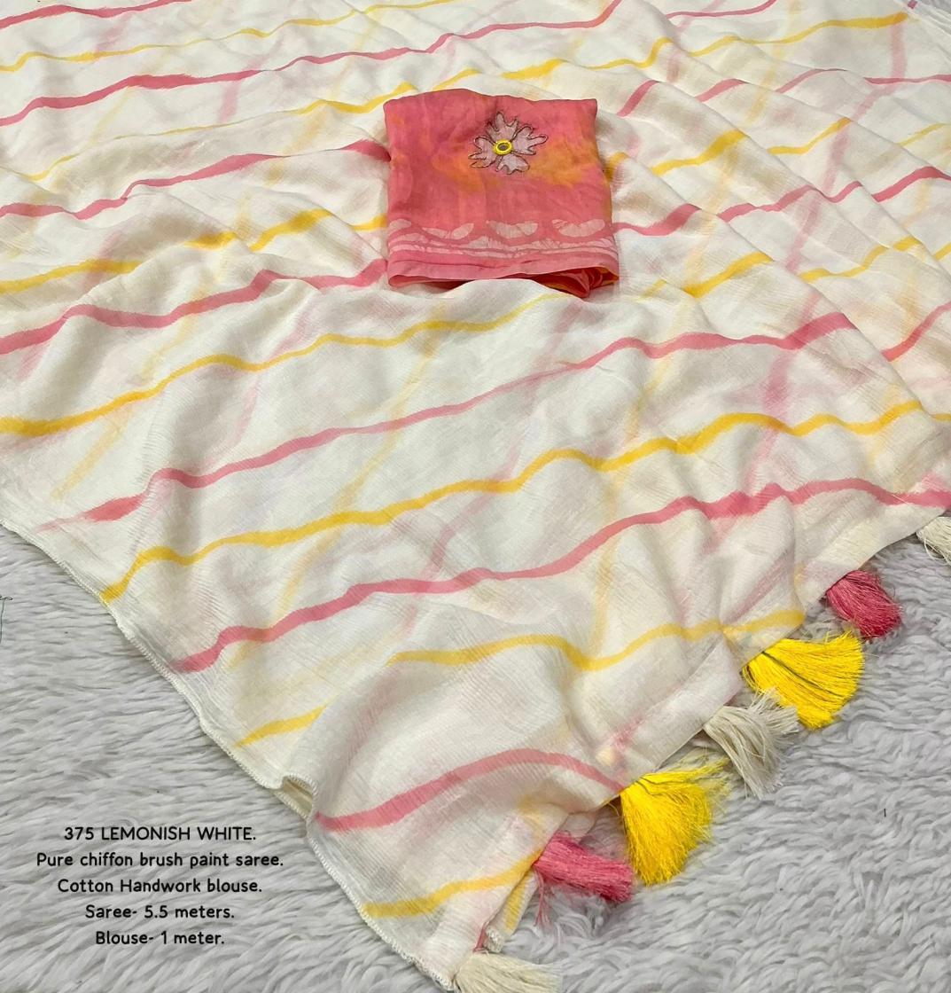 kc 448 chiffon leheriya print saree wholesaler 