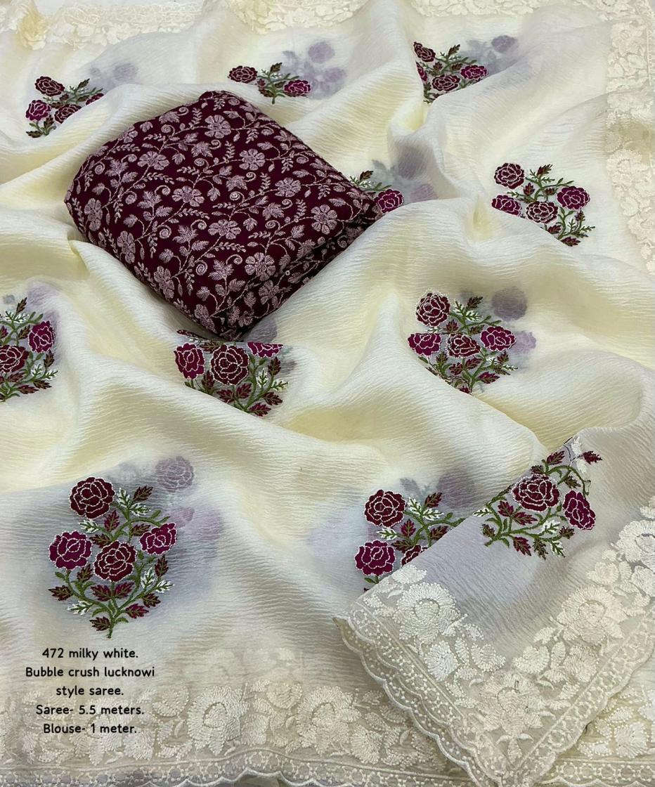 kc 471 elegance lucknowi crush best saree exports 