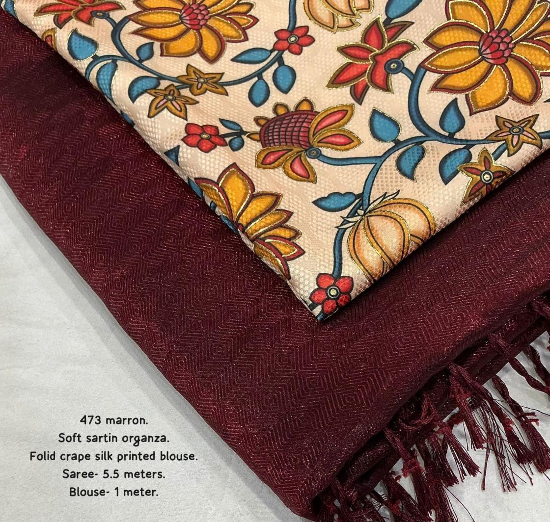 kc 473 sartin organza hit design fancy saree for womens 