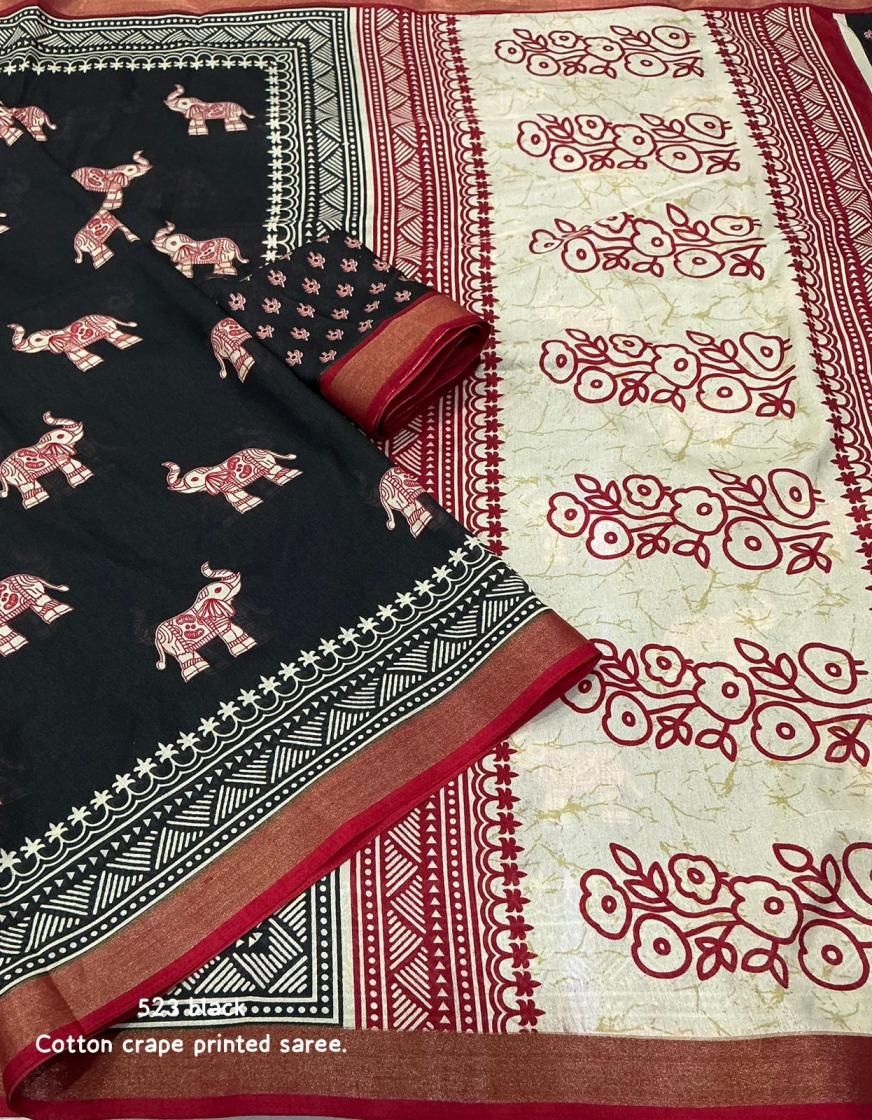 kc 480 kadambari cotton crape daily wear saree wholesaler 