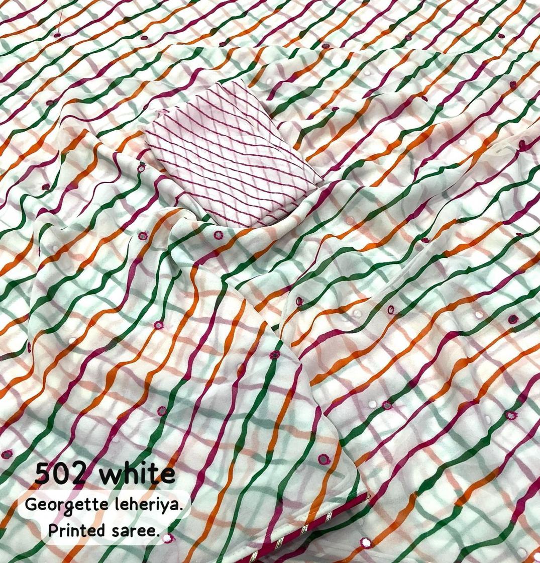 kc 502 beautiful leheriya georgette saree wholesaler 