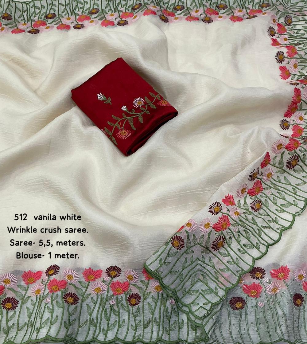 kc 512 popular design vanila crush saree supplier 