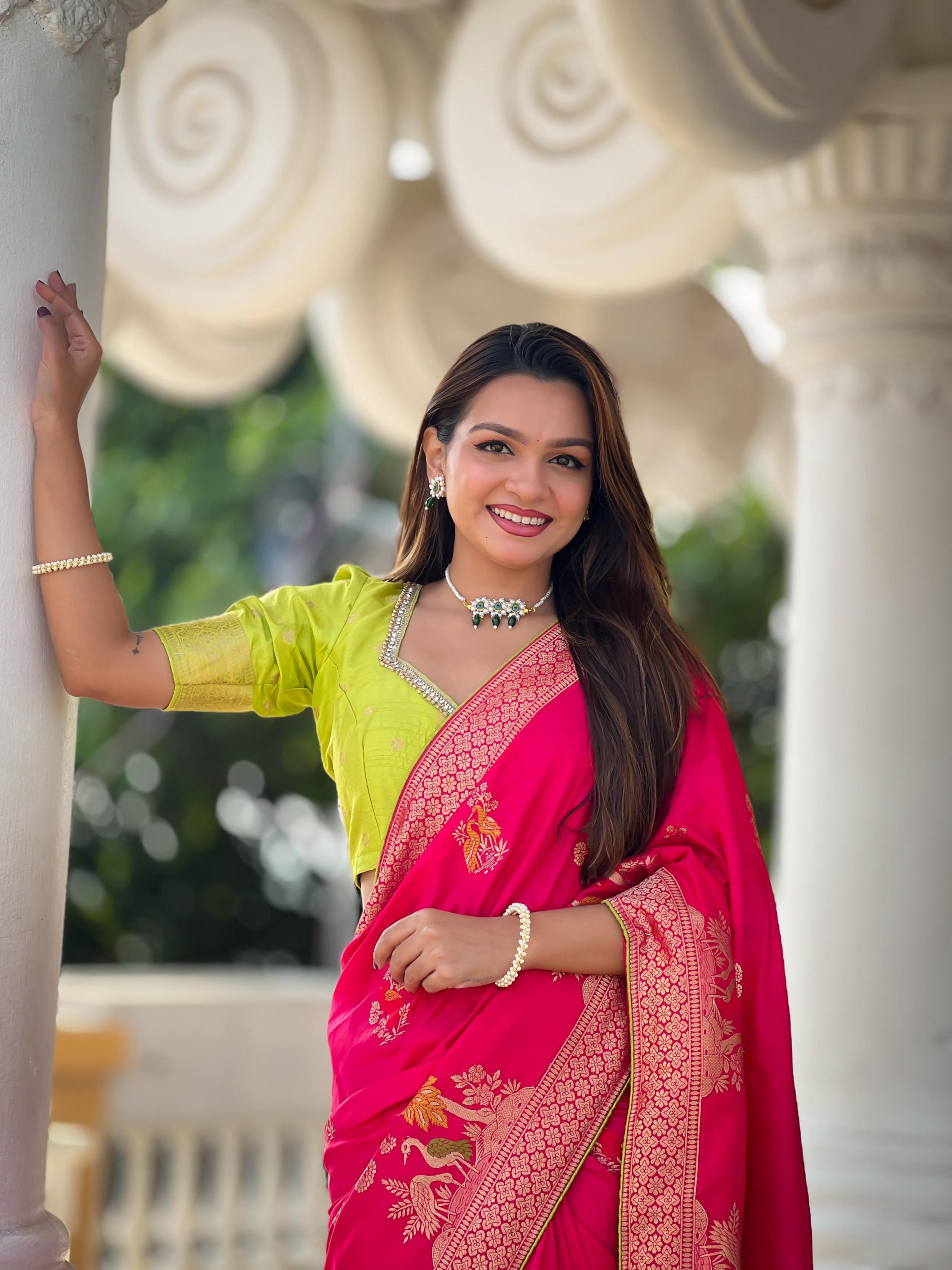 kc 7021 attractive viscose dola silk saree supplier 