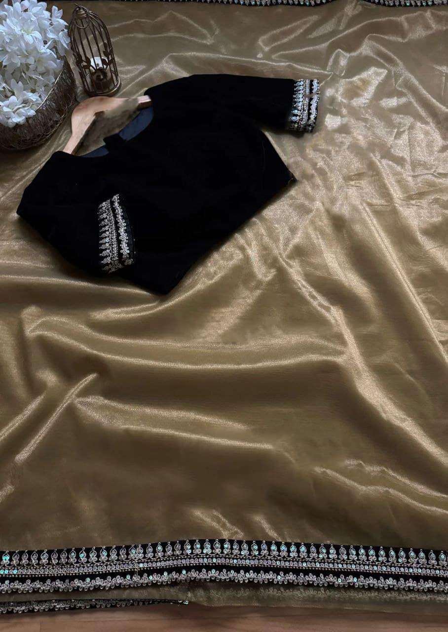 kc 857 soft twill beautiful sequence work designer saree online 