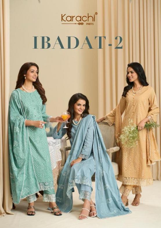 kesar karachi ibadat vol 2 cotton lawn unstitch modern 3pcs dress