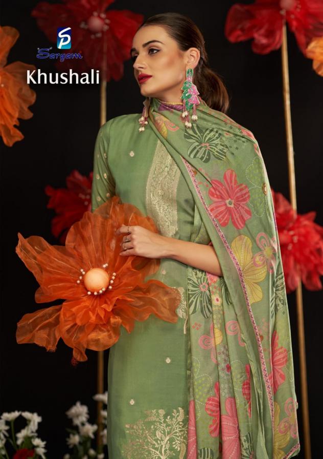 khushali by sargam prints bemberg muslin jacquard trendy suit for women