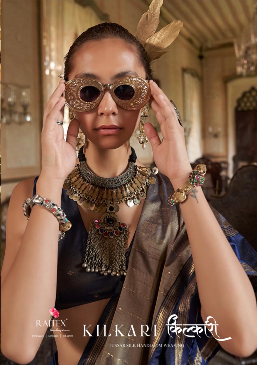 kilkari by rajtex exclusive tussar silk saree wholesaler 