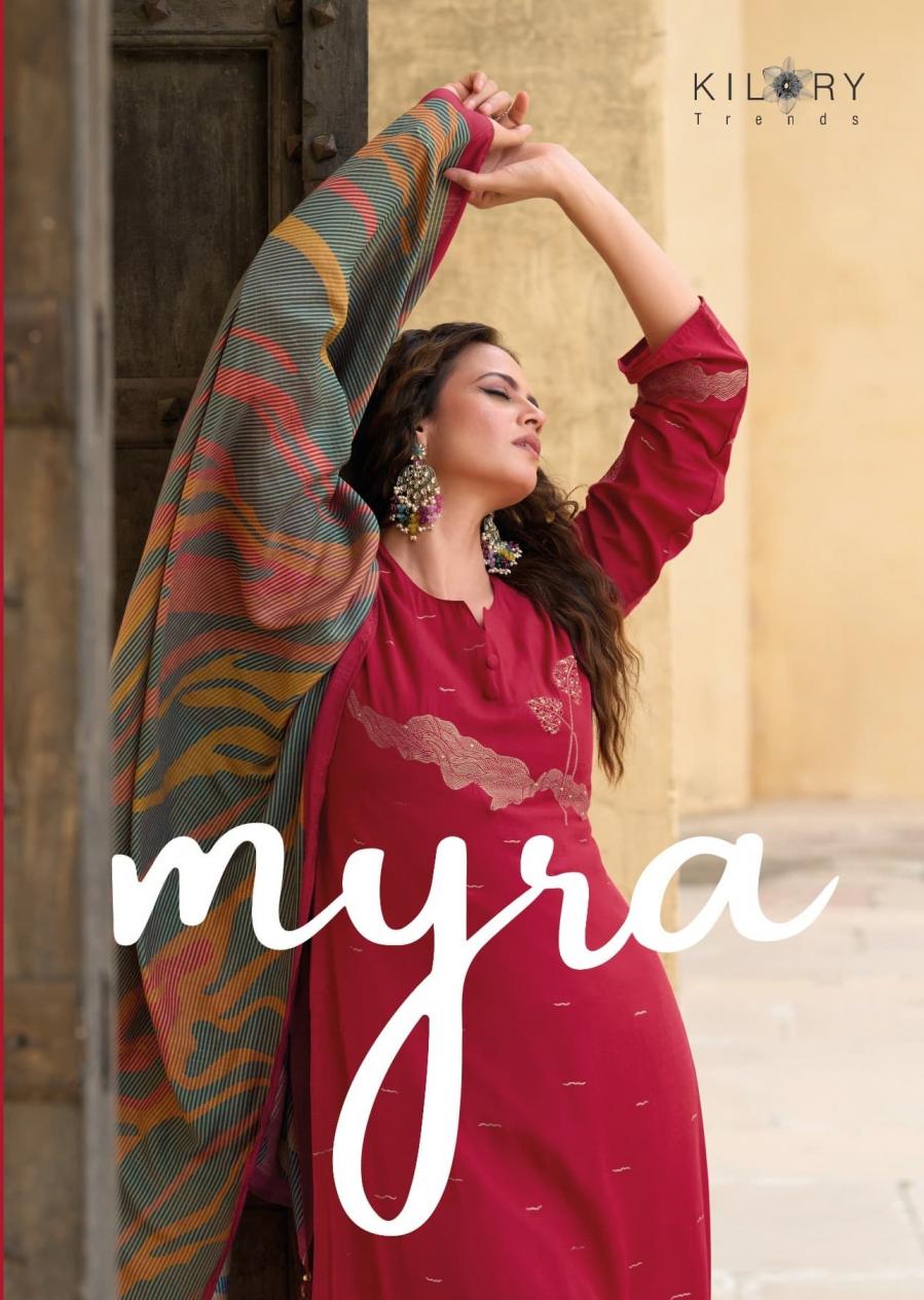 kilory trends myra amazing muslin silk ladies suits wholesaler
