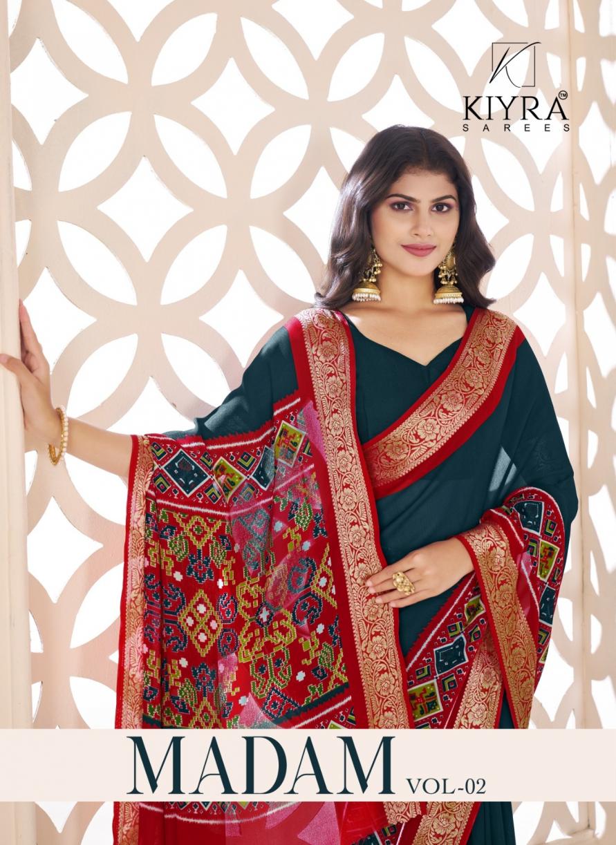 kiyra presents madam vol 2 dull moss silk sarees online 
