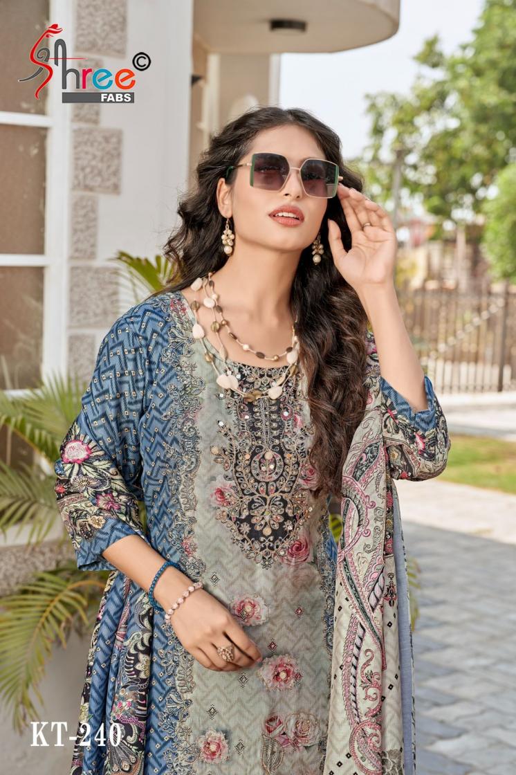 kt 240 by shree fab viscose muslin modern pakistani unstitch 3pcs dress