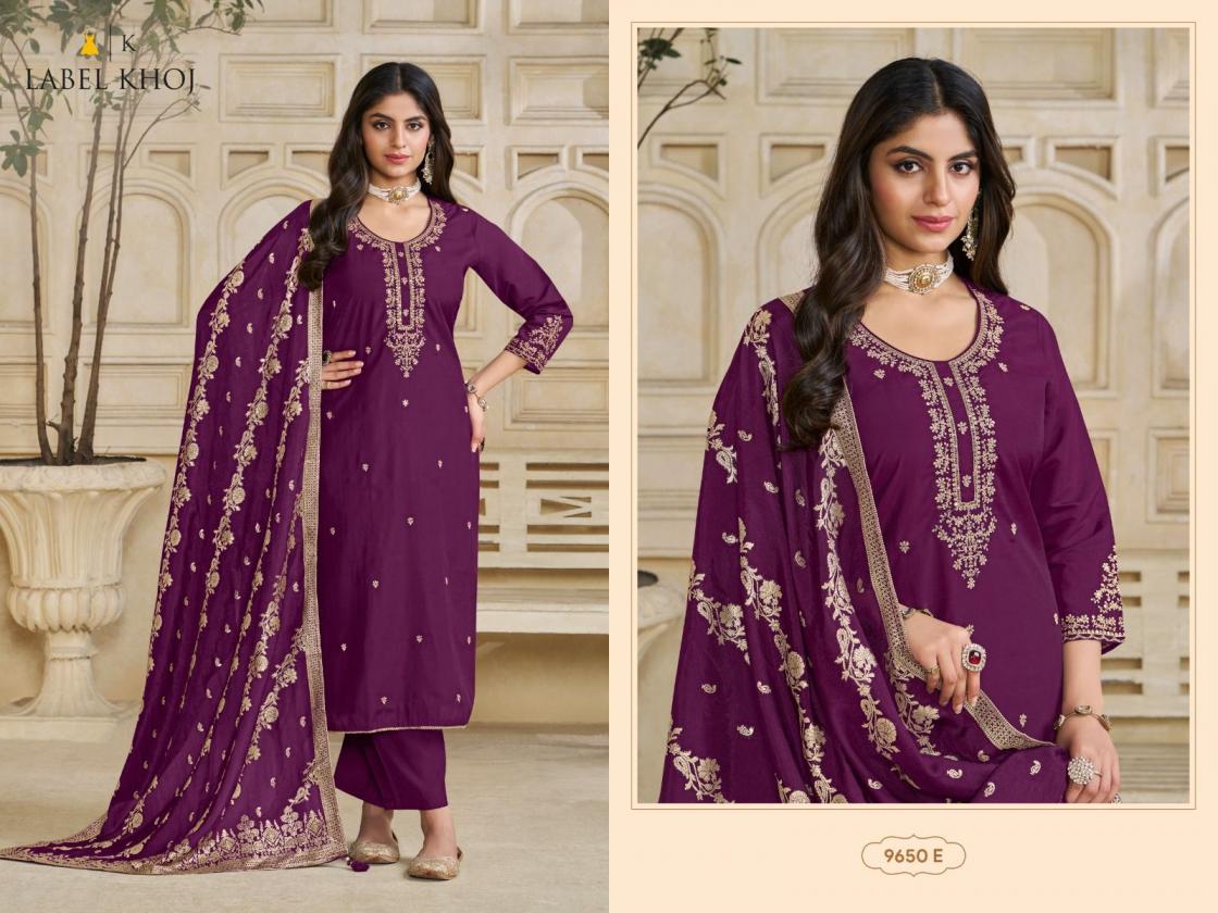 label khoj 9649-9650 roman silk readymade attractive combo suit for womens 