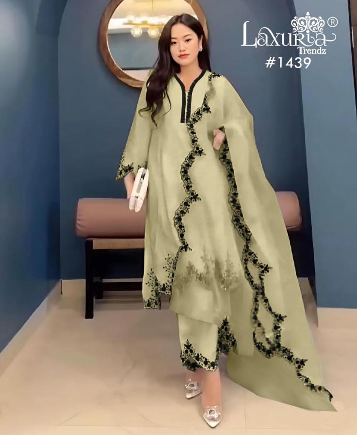 laxuria trendz 1439 amazing fox fully stitch pakistani 3pcs dress online 