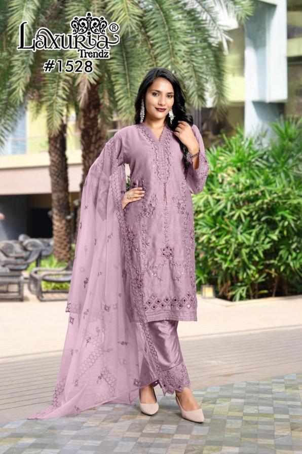 laxuria trendz 1528 lee silk fully stitch casual pakistani 3pcs dress