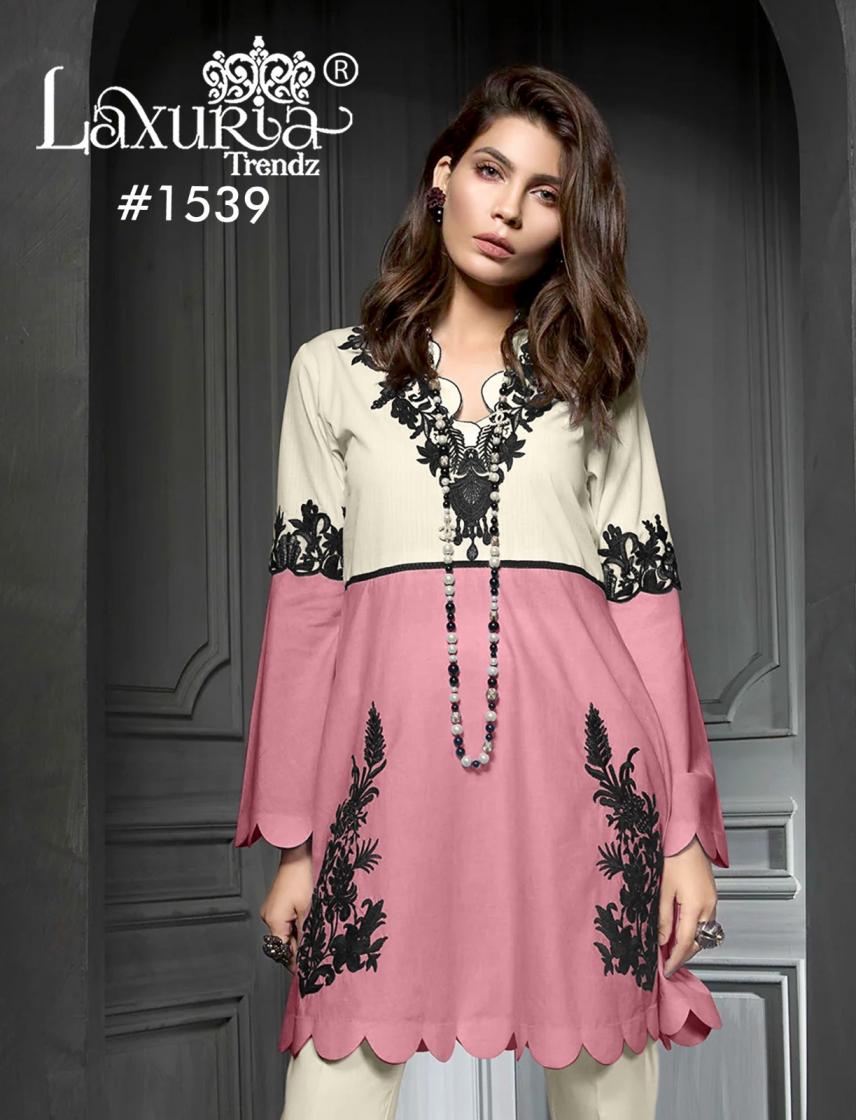 laxuria trendz 1539 zam satin readymade fashionable pakistani 3pcs dress 