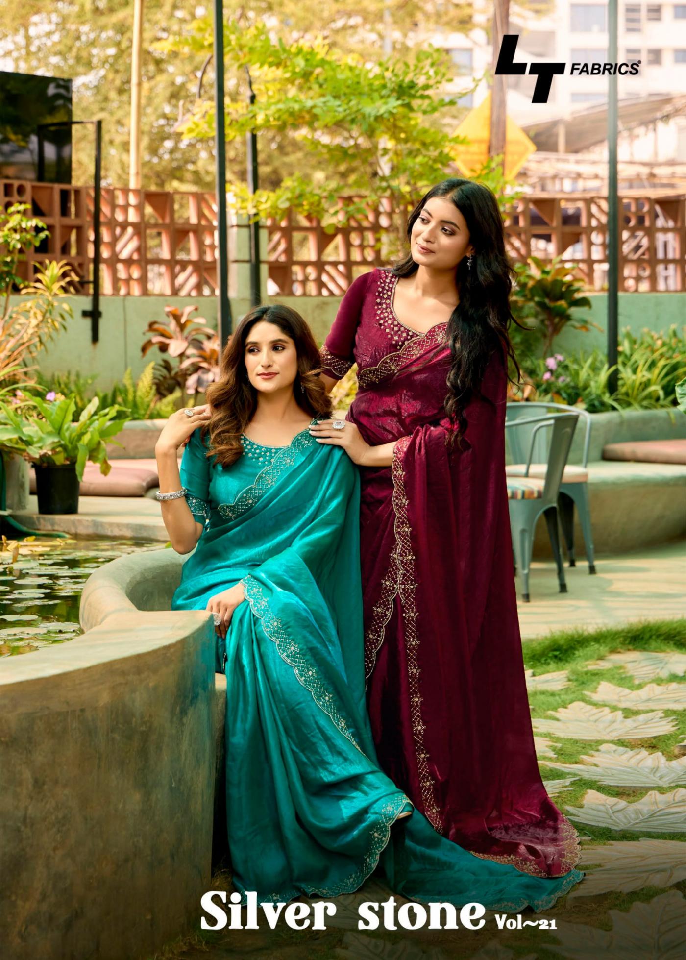 lt fashion silver stone vol 21 hit design nylon saree for womens 