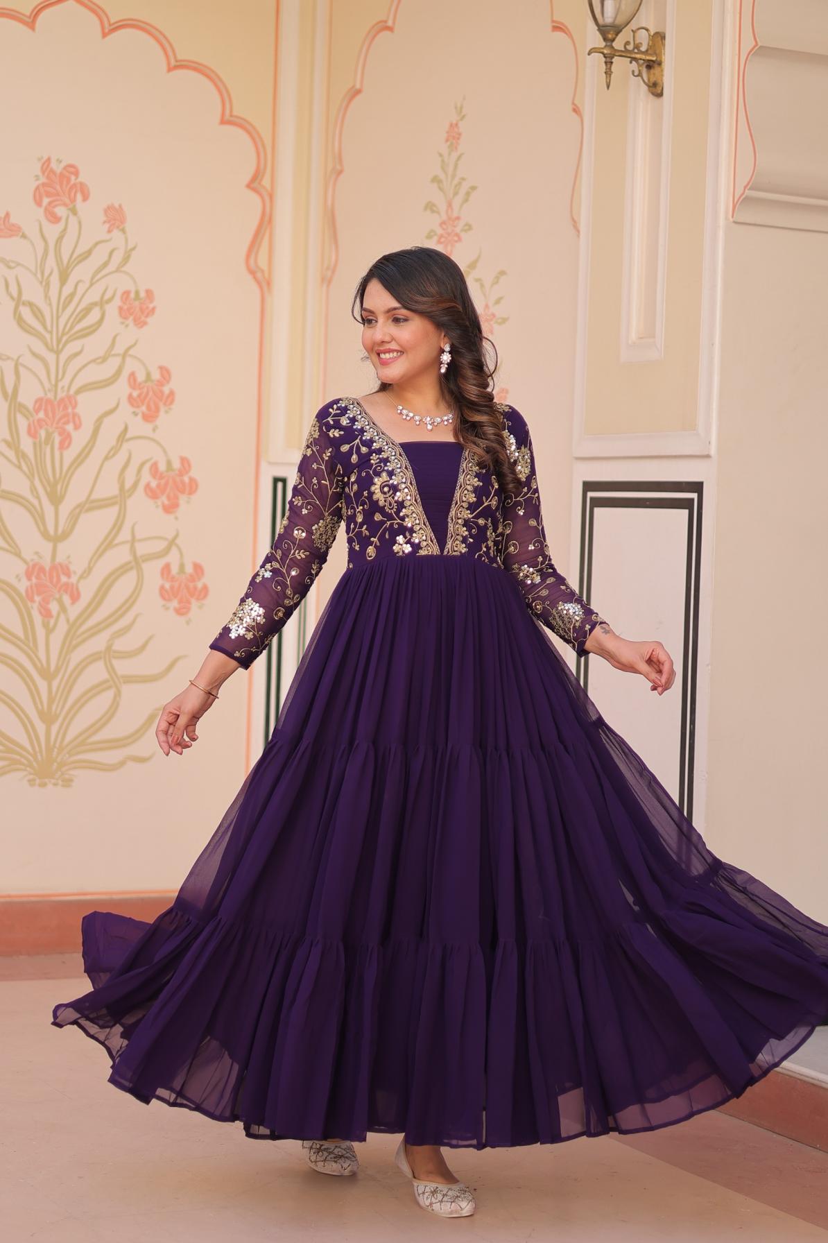 lw 9237 faux blooming readymade anarkali party wear gowns 