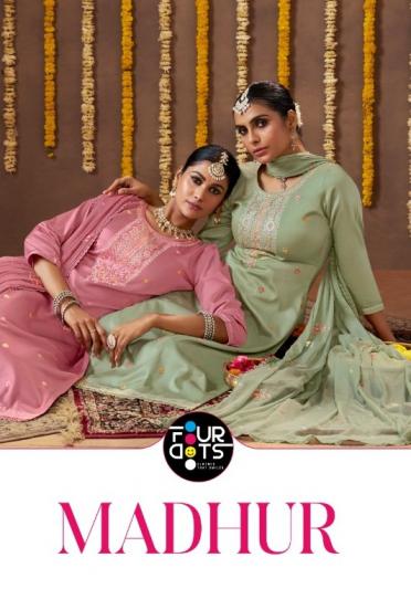 madhur by fourdots jam cotton lakhanavi work stylish dress materials 