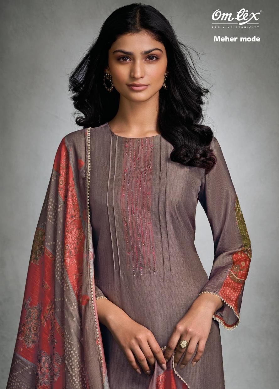 meher mode by omtex rubina silk casual suit for womens 