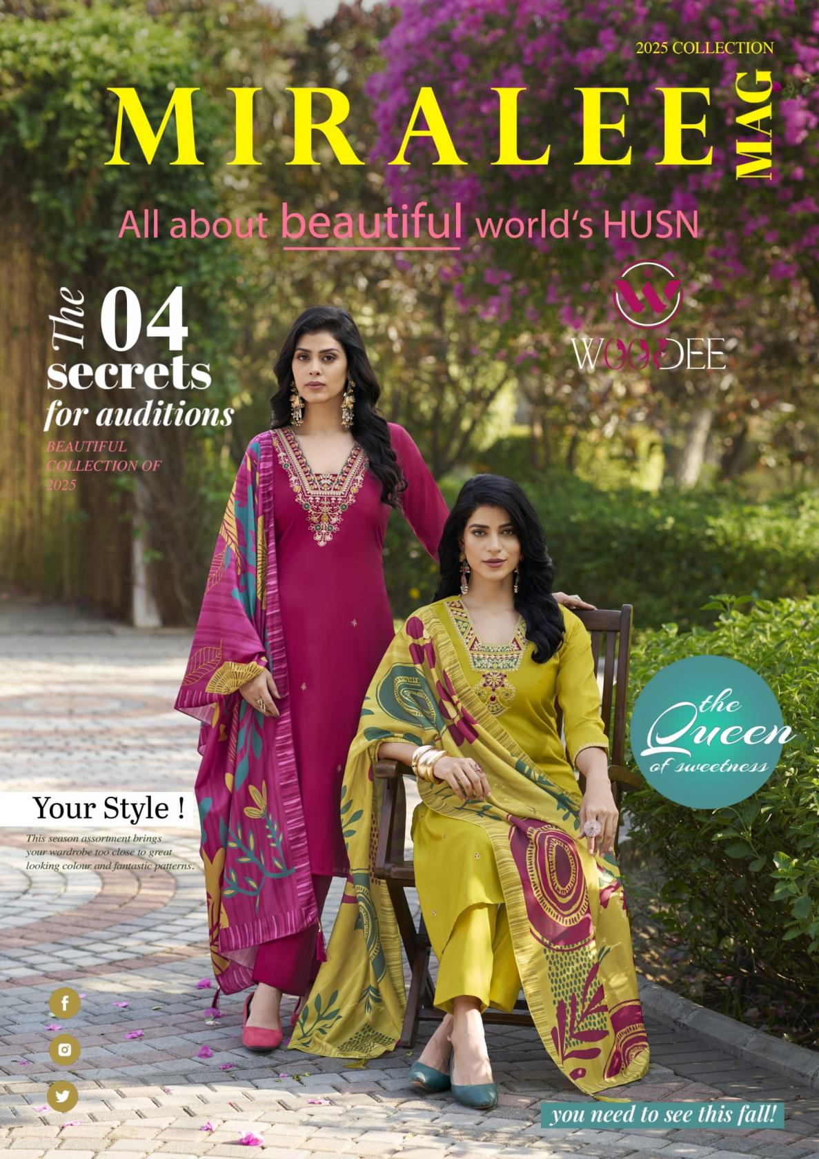 miralee by woodee viscose roman silk fully stitch classic suit for women