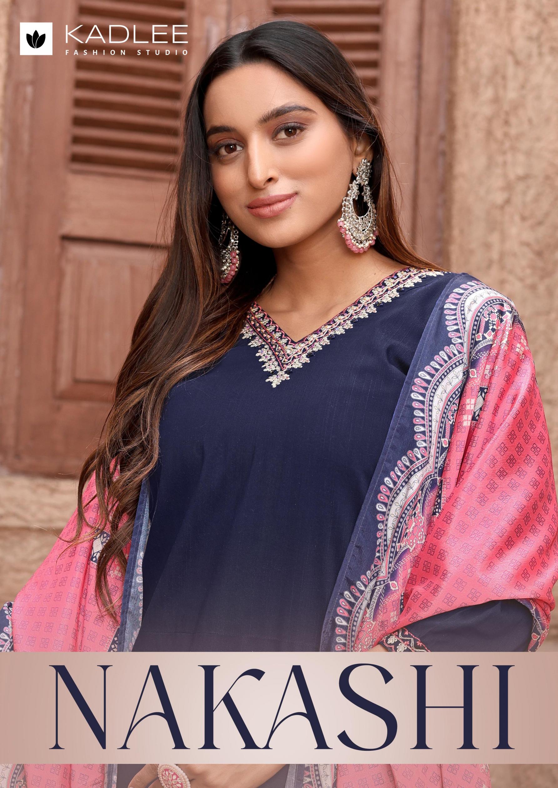 nakashi by kadlee cotton thread work readymade classic 3pcs dress