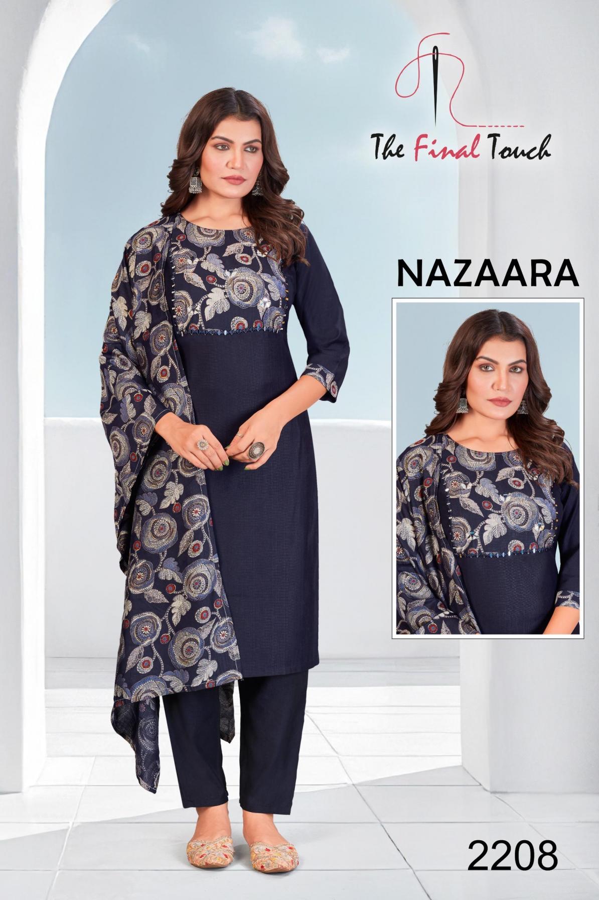 nazaara by the final touch r r fashion vetican full stitch big size combo 3pcs dress
