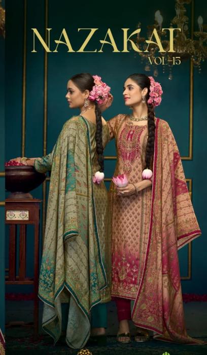 nazakat vol 15 by rang muslin gorgeous look salwar kameez 