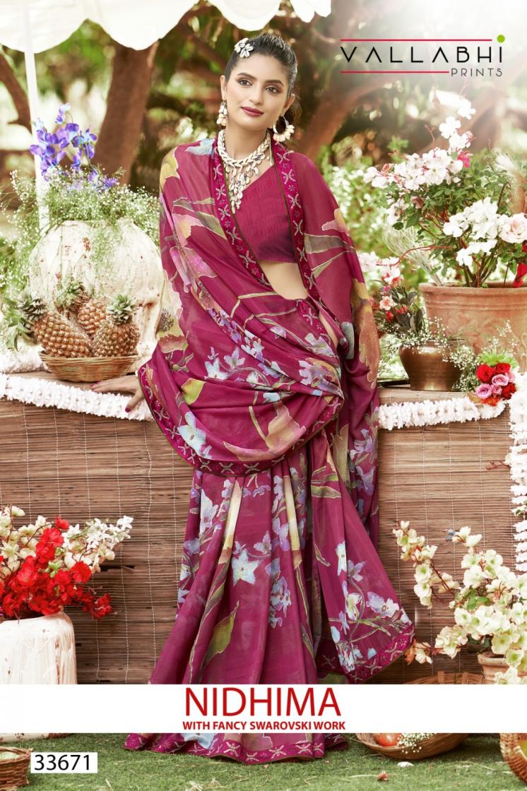 nidhima by vallabhi prints georgette hit design best sarees 