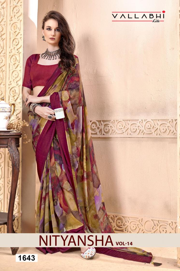 nityansha vol 14 by vallabhi prints georgette fancy sarees collection