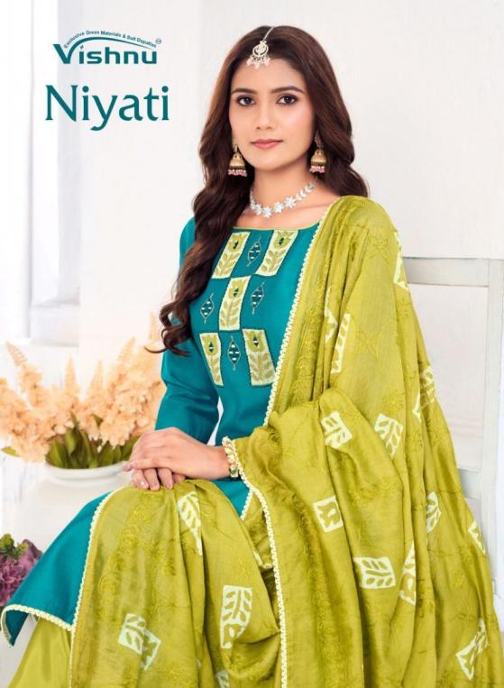 niyati by vishnu vetican silk pretty look dress materials 