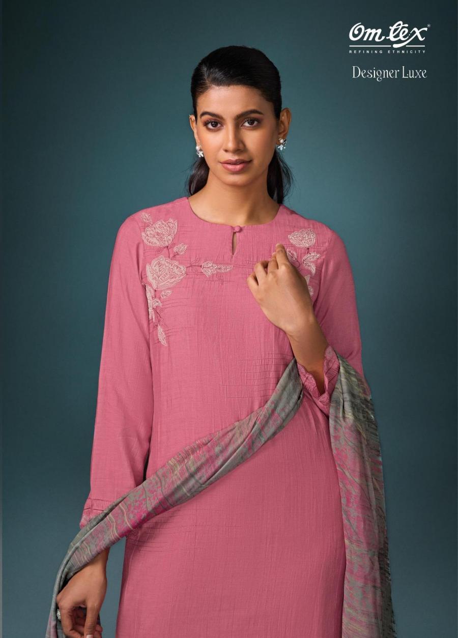 omtex designer luxe aurum silk pretty look unstitch 3pcs dress