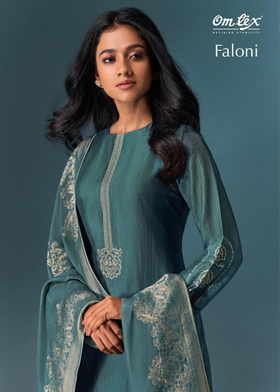 omtex faloni elegant style olivia silk digital print suit for womens  