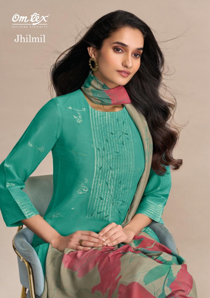 omtex launch jhilmil linen jacquard gorgeous look salwar kameez 