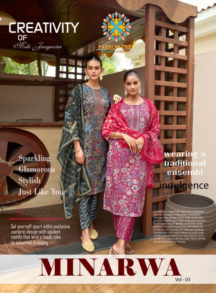 passion tree by minarwa vol 3 capsule print fully stitch big size 3pcs dress