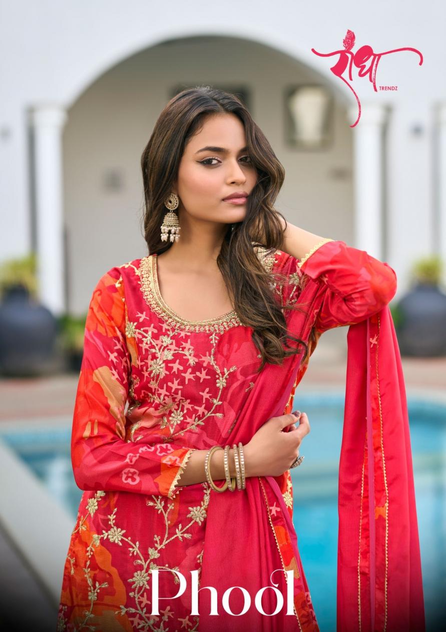 phool by radha trednz chinon readymade fashionable plazzo 3pcs dress 