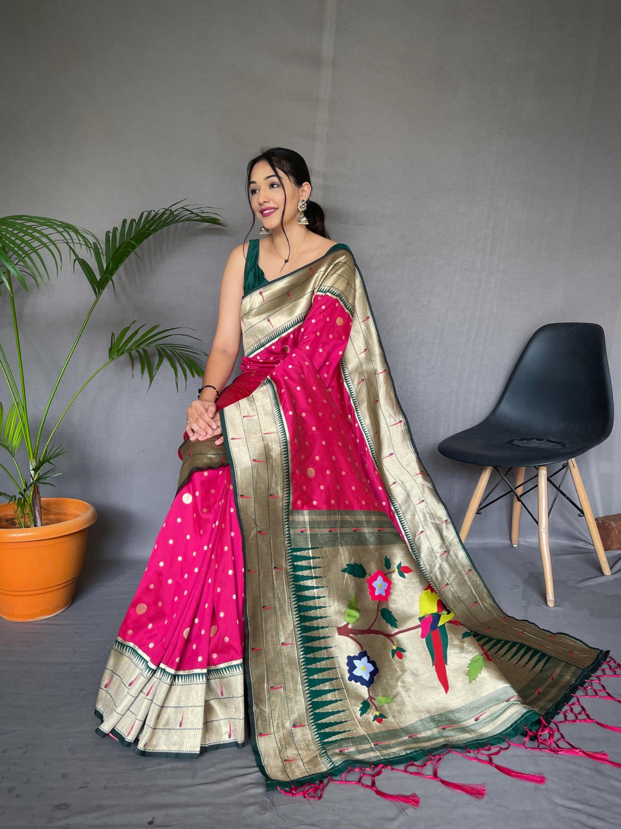 polka paithani silk exclusive designer sarees for every occasion